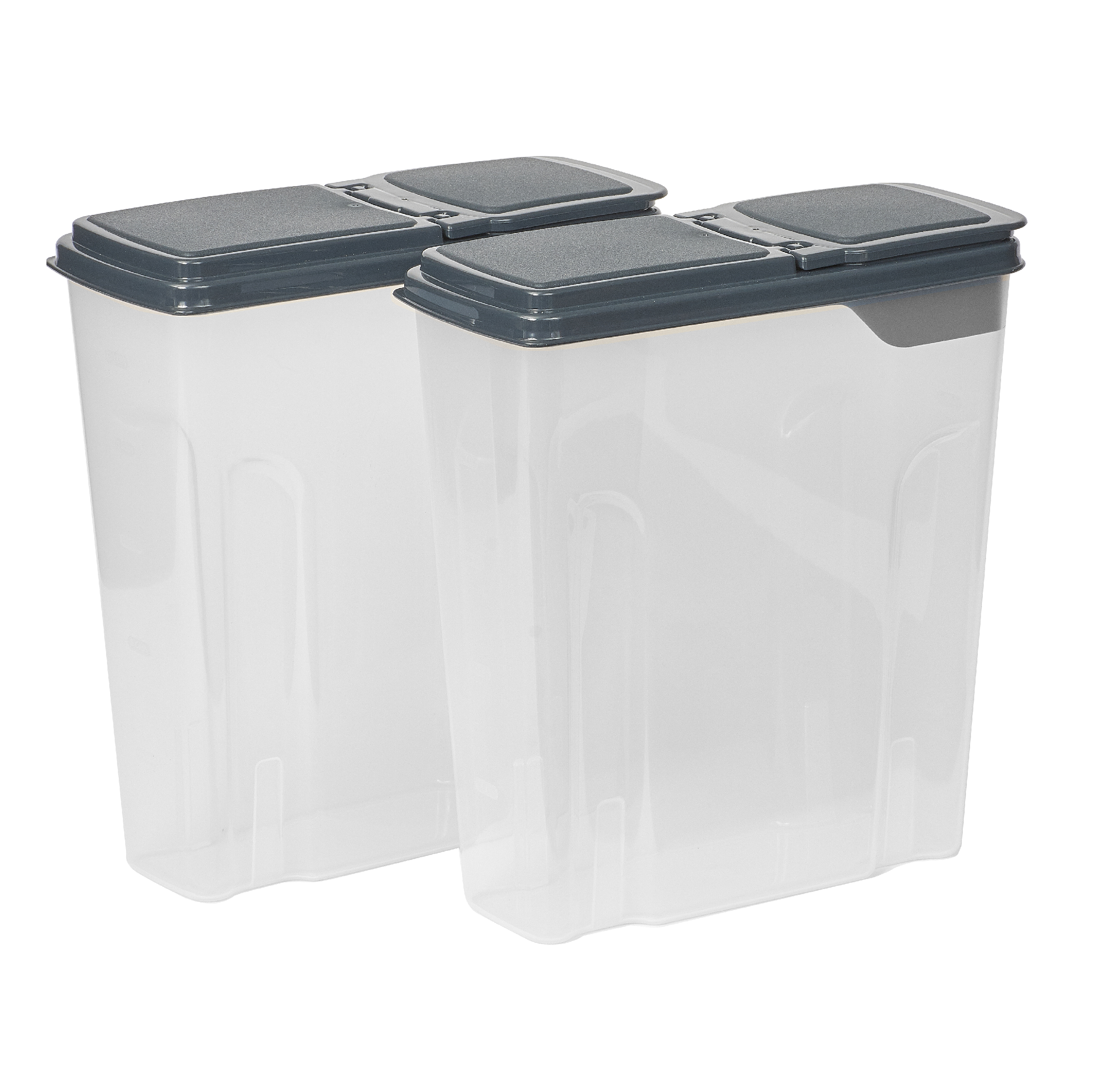 Mainstays Plastic Cereal Keeper Storage Containers, 2-Pack, Gray photo 2
