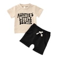 thumbnail image 3 of Toddler Boy Outfits Letter Print Short Sleeve Crew Neck T-Shirt Top And Shorts 2 Piece Outdoor Wear Baby Boys' Clothing Sets Size 18-24 Months, 3 of 9