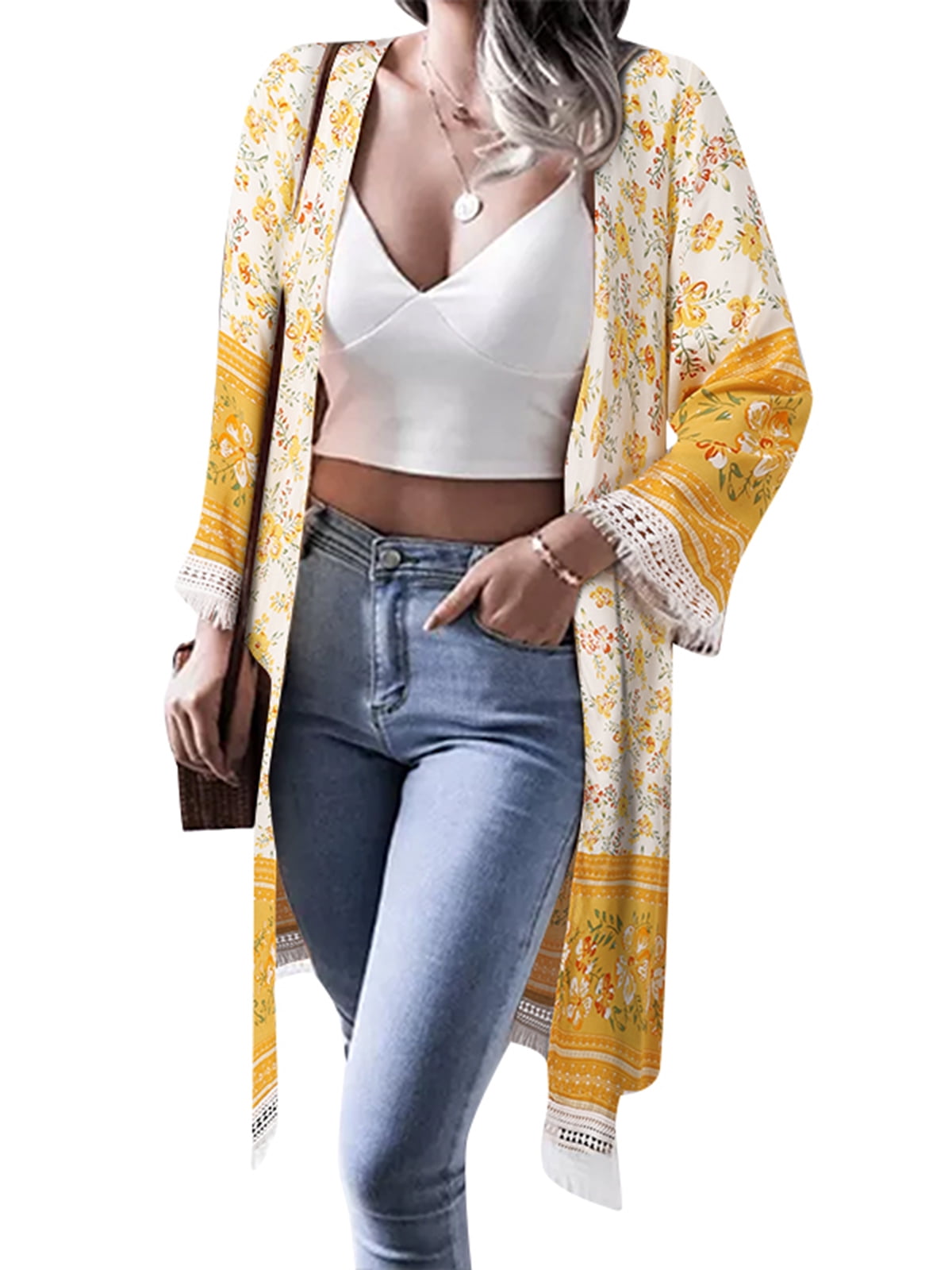 Celmia Women Vacation Cardigan Neck 