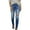 Blue, variant on Women's Mid-Stretch Ripped Jeans, Straight Leg Denim Pants with Casual Slim Fit & Comfort Waistband,Blue L