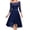 Navy, variant on Qiopertar Lace Cocktail Dress for Women Vintage Ballgown Prom Dress Off Shoulder Half Sleeve Midi Formal Evening Party Gown, Pink S
