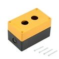 thumbnail image 1 of Caja de control de interruptor de botón pulsador 22mm 2 agujeros amarilla y negra 1 pieza, 1 of 4
