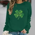 thumbnail image 4 of LEKWK Sweatshirts for Women Fleece Crewneck Long Sleeve St Patricks Day Shirt Graphic Sweatshirts Glitter Three Hearts Shamrock Festival Wear, 4 of 6