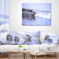 thumbnail image 3 of Designart Crisp Blue Waves Splashing Beach - Seashore Throw Pillow - 16x16, 3 of 4