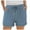Blue, variant on Women's High Waisted Gauze Cotton Shorts Linen-Like Breathable Drawstring Summer Beach Shorts with Pockets