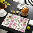 thumbnail image 3 of Pioneer Flower Floral Print Pattern Summer Placemats Table Placemats Set Of 6-Linen Kitchen Washable Placemats Table Mats 12x18 Inch Non-Slip Heat Resistant, 3 of 5