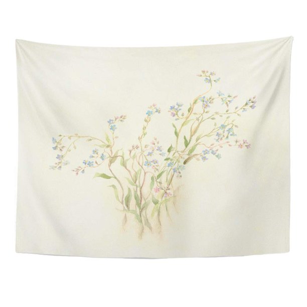 Zealgned Blue Botanical The Hand Watercolor Forget Me Not Flowers Floral Drawing Wall Art Hanging Tapestry Home Decor For Living Room Bedroom Dorm 51x60 Inch Walmart Com Walmart Com