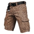 thumbnail image 4 of CONZONE Mens Cargo Shorts Leopard Y2K Straight Leg Bermuda Cargo Shorts for Men Lightweight Relaxed Fit Streetwear Outdoor Shorts With Pockets, 4 of 4