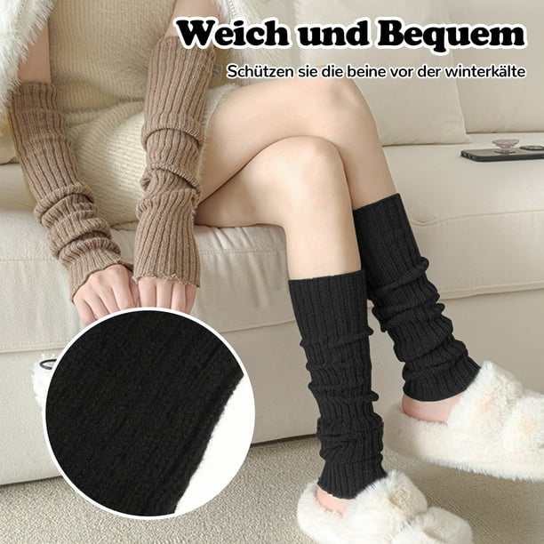 tssuouriy Black Any Outfit These Versatile Leg Warmers Are Must have Women Winter Knitted Leg Warmers