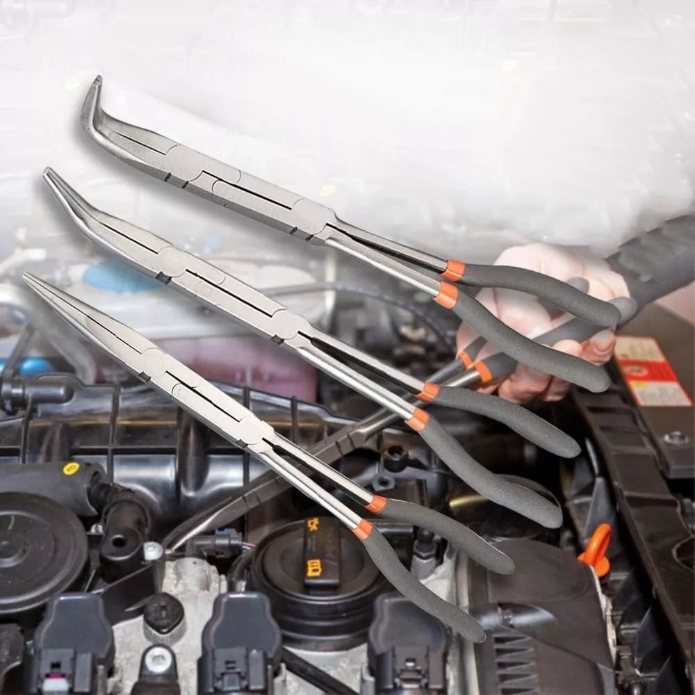 13Inch Extra Double Long Nose Pliers Cable Puller Needle Nose Pliers 45° 90°
