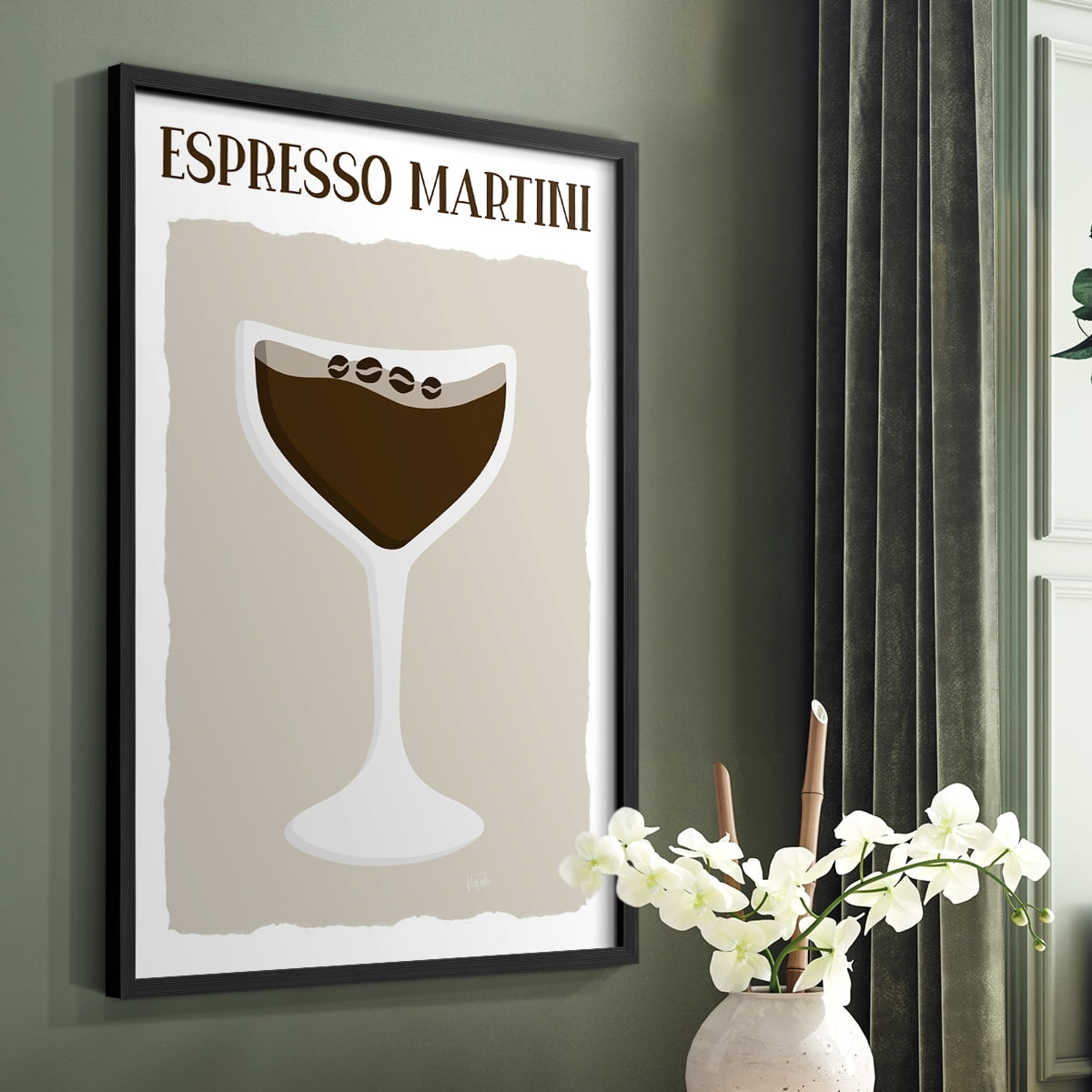 Espresso Martini in Paper Solid Wood 8 x 10 Framed Print