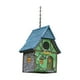 thumbnail image 5 of Casas de pájaros colgantes, caja de cría de pájaros, refugio de pájaro azul de resina fácil de colgar, casa de pájaros para pájaros, colibrí, Patio Flor DYNWAVEMX Casa de pájaros, 5 of 8