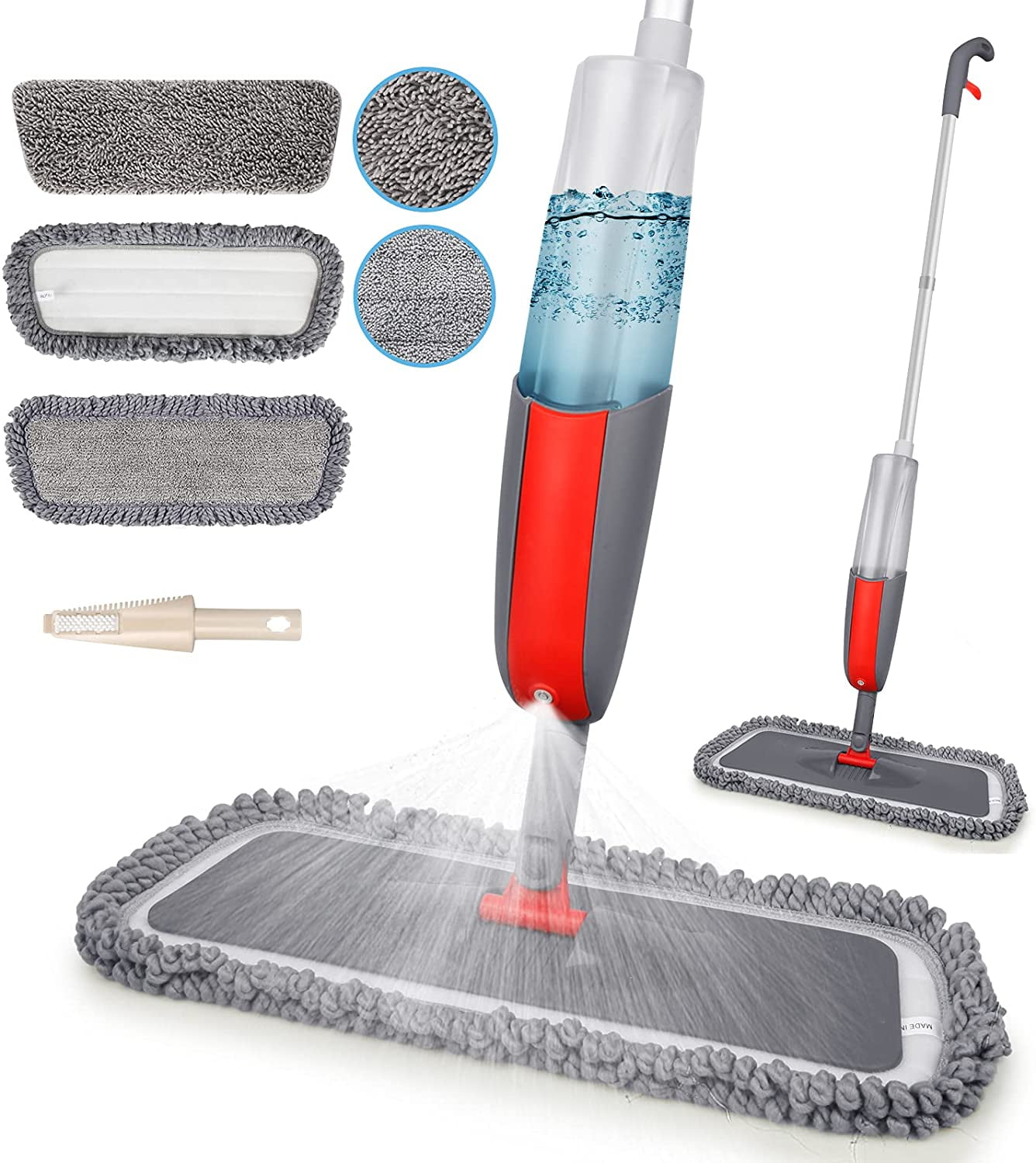 Domi-patrol Microfibre Flat Floor Mop with Spray Dry Wet Spray Mops for Floors 