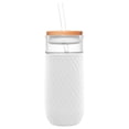 thumbnail image 1 of Vaso de cristal Ello Devon, 530 ml, con tapa de paja de bambú, color blanco, 1 of 6