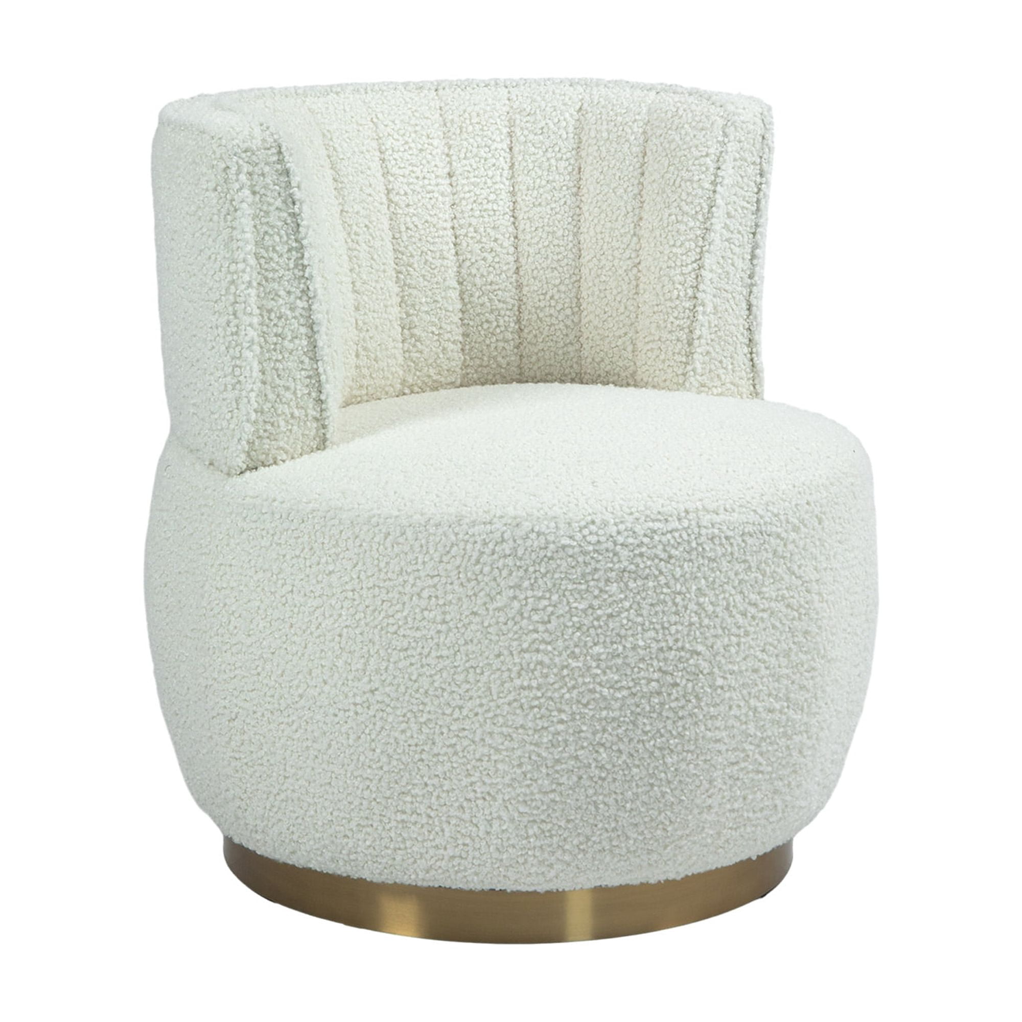 MAYEERTY 360 Degree Swivel Cuddle Barrel Accent Sofa Chairs, Round Armchairs with Wide Upholstered, Teddy Fabric Chair for Living Room, Bedroom, Office, Waiting Rooms