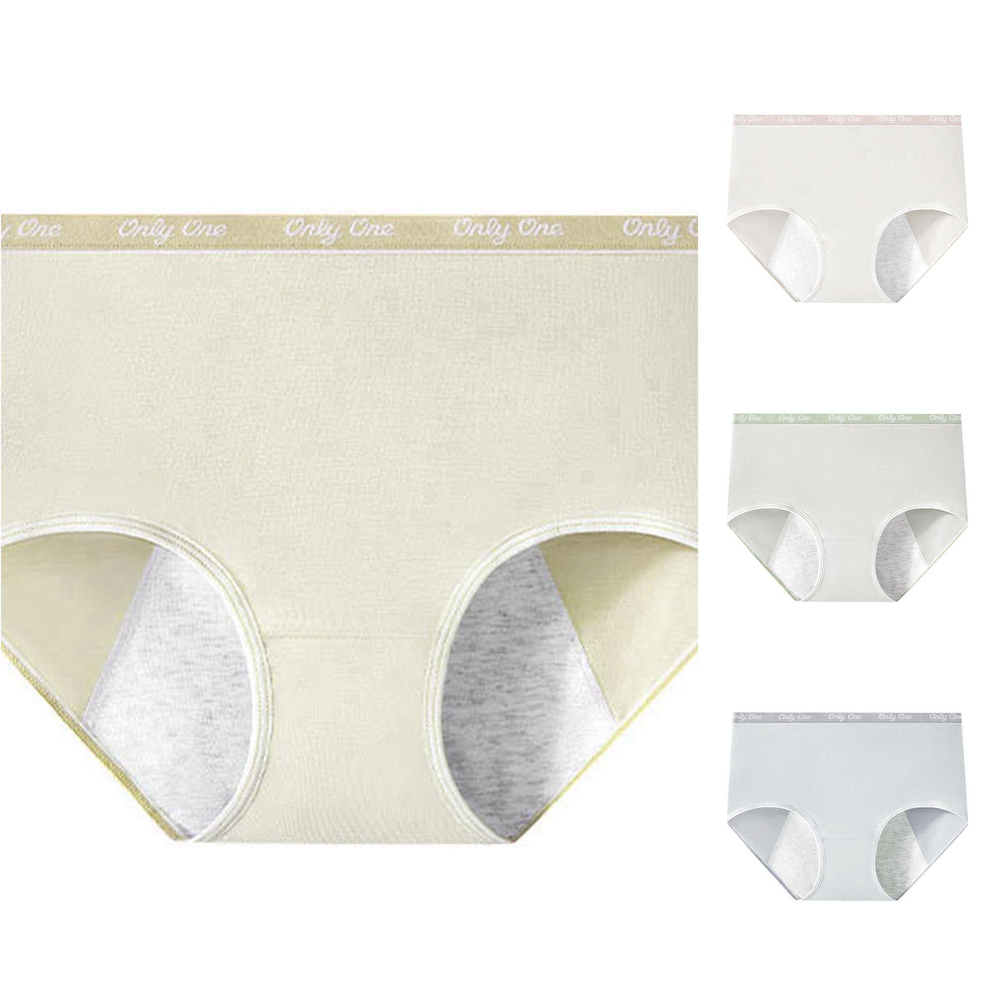 Underwear for Women High Absorbency Underwear Heavy Leakproof Panties Postpartum Menstrual Protective Briefs plus Size Silk Long Underwear Women L
