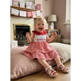 thumbnail image 5 of BemeyourBBs Toddler Baby Girls Birthday Dress Outfit 1 2 3 4 Years Birthday Clothes Sleeveless Doll Collar Embroidery Letters Plaid Gingham Dress Summer Princess Party Ruffle Dresses, 5 of 9