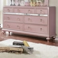 thumbnail image 2 of Bowery Hill 2-Piece 7-Drawer Solid Wood Dresser and Mirror in Rose Gold, 2 of 3