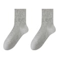 thumbnail image 3 of Women's Soft Combed Cotton Socks Mini Crew Socks Thin Seamless Viscose Bamboo Cotton Soft Cozy Casual Cute Above Ankle 3 Pairs(Light Gray,One Size), 3 of 3
