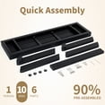 thumbnail image 4 of DEAUL 44.5" HIPS Outdoor Bench, X-Shaped Backless Garden Bench, All Weather Patio Seating, Easy Assembly for Garden, Porch & Park-Wood-Grain Black, 4 of 7