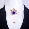 thumbnail image 2 of Broches de aleación Hugo para hombre broche de águila retro corona insignia vintage Dorado azul, 2 of 10