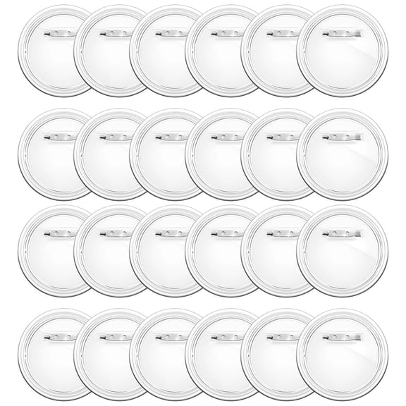 DIY Buttons 3 Inch with Pin, Create Your Own Button Pins, Sublimation Badge Blanks with Hole, Quality Acrylic, 24-Piece Set for Personalized Crafts and Decorations