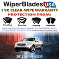 thumbnail image 2 of 2011 Infiniti EX35 Beam Wiper Blades Wipers w/1yr Warranty (Set of 2) (WiperBladesUSA), 2 of 5
