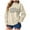 Beige, variant on TTUHYWXI Women's Merry Christmas Oversized Pullover Sweatshirt With Lights - Holiday Xmas Sweater Top (Red, XL)