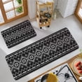 thumbnail image 6 of Black Boho Geometric Kitchen Rugs & Mats 2 Pieces,Black & White Boho Bathroom Rug,Non Slip Cushioned Mat Runner Rug Doormat for Boho Kitchen,Sink,Laundry,Bathroom,Home Decor,17x30+17x47inch, 6 of 6