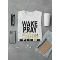 thumbnail image 3 of Graphic Wake Pray Slay Men T-Shirt, Male XX-Large, 3 of 4