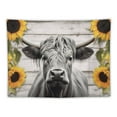 thumbnail image 5 of ONETECH  Sunflower Cow Tapestry Farmhouse Bull Floral Wall Art Western Rustic Farm Country Highland Cattle Funny Animal Wildlife Cute Milk Wall Hanging Bedroom Living Room Dorm Decor., 5 of 7