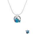 thumbnail image 2 of Delight Jewelry Resin Blue Fish with Orange Stripes Laugh Ring Charm Necklace, 18", 2 of 4