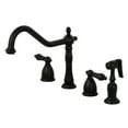 thumbnail image 3 of Kingston Brass  Heritage 8-Inch Widespread Kitchen Faucet with Brass Sprayer Oil Rubbed Bronze Oil Rubbed, Bronze Finish, 3 of 5