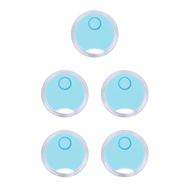 Injueey Buscador de llaves compatible con Bluetooth 4,0, monedero, equipaje, alarma antipérdida de doble vía, Control de aplicación de Azul 5piezas