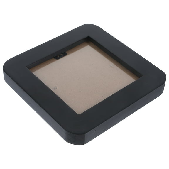 FESTFENDS Round Photo Frame Black Wood 1Set 4.6x4.6x0.6in