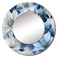 thumbnail image 2 of Designart "Polar Botanical Beauty I" Floral Rund Mirror For Wall Decor - Large Blue Round Print Mirror - Round Cottage Mirror - Wall Mounted Round Large Mirror - 29" x 29", 2 of 6