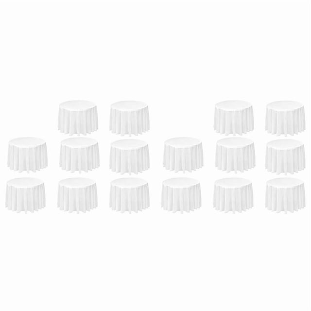 Paquete de 16 Manteles Redondos Manteles Desechables Blancos de 84 Pulgadas Manteles Redondos de Plástico Impermeables PEVA (Blanco)