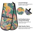 thumbnail image 2 of Yayeee Double Oven Mitt Kitchen Heat Resistant Baking 35" x7" Quilted Glove, Yellow Floral Wave, 2 of 6
