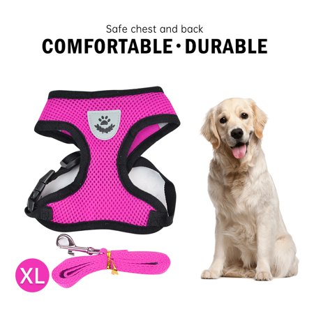 Dog Harness with Leash Set,No Pull Adjustable Reflective -in Puppy Harness with Padded Vest for Extra-Small/Small Medium Large Dogs and Cats