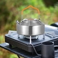 thumbnail image 1 of Hervidor de agua para acampar al aire libre, portátil, ligero, multiusos, para té y café 1L plata esmerilada, 1 of 8