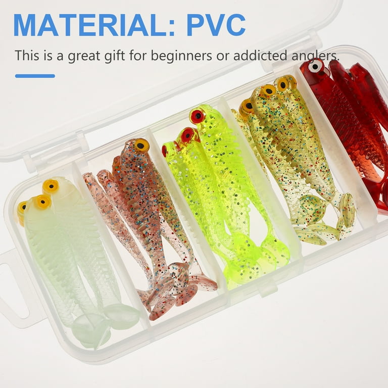 30Pcs Supple Plastic Fishing Lures Vivid Lures for Pike Perch Trout with  Box (Assorted Color) 