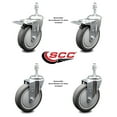 thumbnail image 2 of 5 Inch Thermoplastic Rubber Swivel 10mm Stem Caster Set 2 Total Lock Brake, 2 of 2