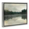 thumbnail image 2 of Foggy Lake Forest Landscape Reflection Gray Floating Frame Canvas Art, 21 x 17, 2 of 8