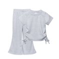 thumbnail image 2 of 1-10Y Toddler Little Girl Clothes Outfits Set Short Sleeve T-Shirt Tops + Bell Bottom Flared Pants 2pcs Kids Clothing, 2 of 10