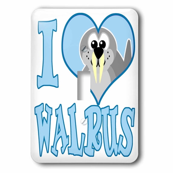 I Heart Love Walrus Cartoon single toggle switch lsp-102158-1
