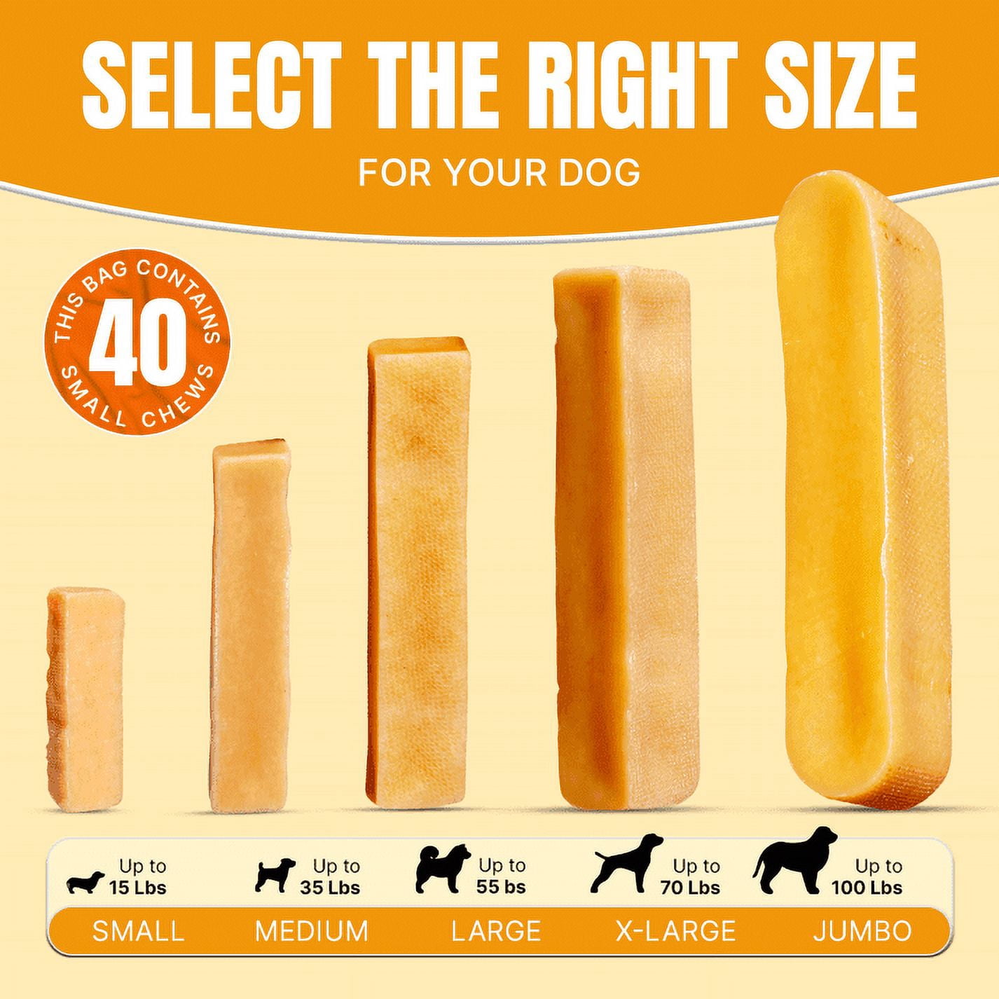 Tibetan Dog Chew Yak Cheese Himalayan Chews for Small Dogs, All Natural and Long lasting, 3 lb Bag