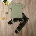 thumbnail image 6 of FNNMNNR 2PCS Infant Kids Baby Boys Short-sleeved T-shirt and Camouflage Long Pants Summer Outfits Green 0-6 Months, 6 of 6