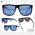 thumbnail image 2 of Mens Color Mirror Oversized Horn Rim Rectangle Sport Plastic Sunglasses Matte Black - Blue Mirror, 2 of 8