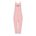 thumbnail image 3 of Cameland Plus Size Women Casual Jumpsuits Cold Shoulder Capris Pants Solid Suspender Straight Leg Pockets Rompers, 3 of 4