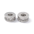 thumbnail image 2 of Brass Spacer Beads with Rhinestone Cadmium Free & Nickel Free & Lead Free Flat Round Platinum 7x3~3.7mm Hole: 3.4mm DIY, 2 of 3
